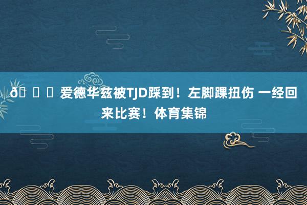 🙏爱德华兹被TJD踩到！左脚踝扭伤 一经回来比赛！体育集锦