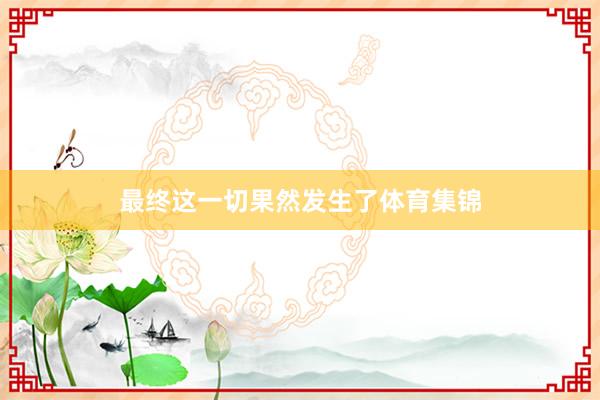 最终这一切果然发生了体育集锦