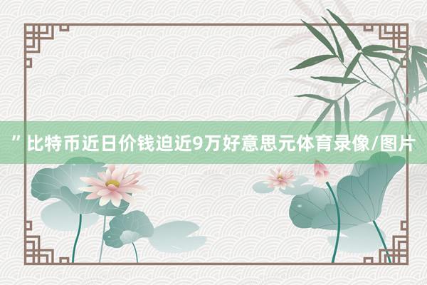 ”比特币近日价钱迫近9万好意思元体育录像/图片
