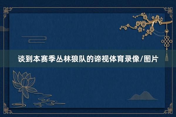 谈到本赛季丛林狼队的谛视体育录像/图片